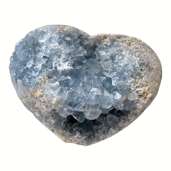 Huge 2.9LB  Madagascar Celestine Celestite Crystal Geode Heart - Picture 5 of 6